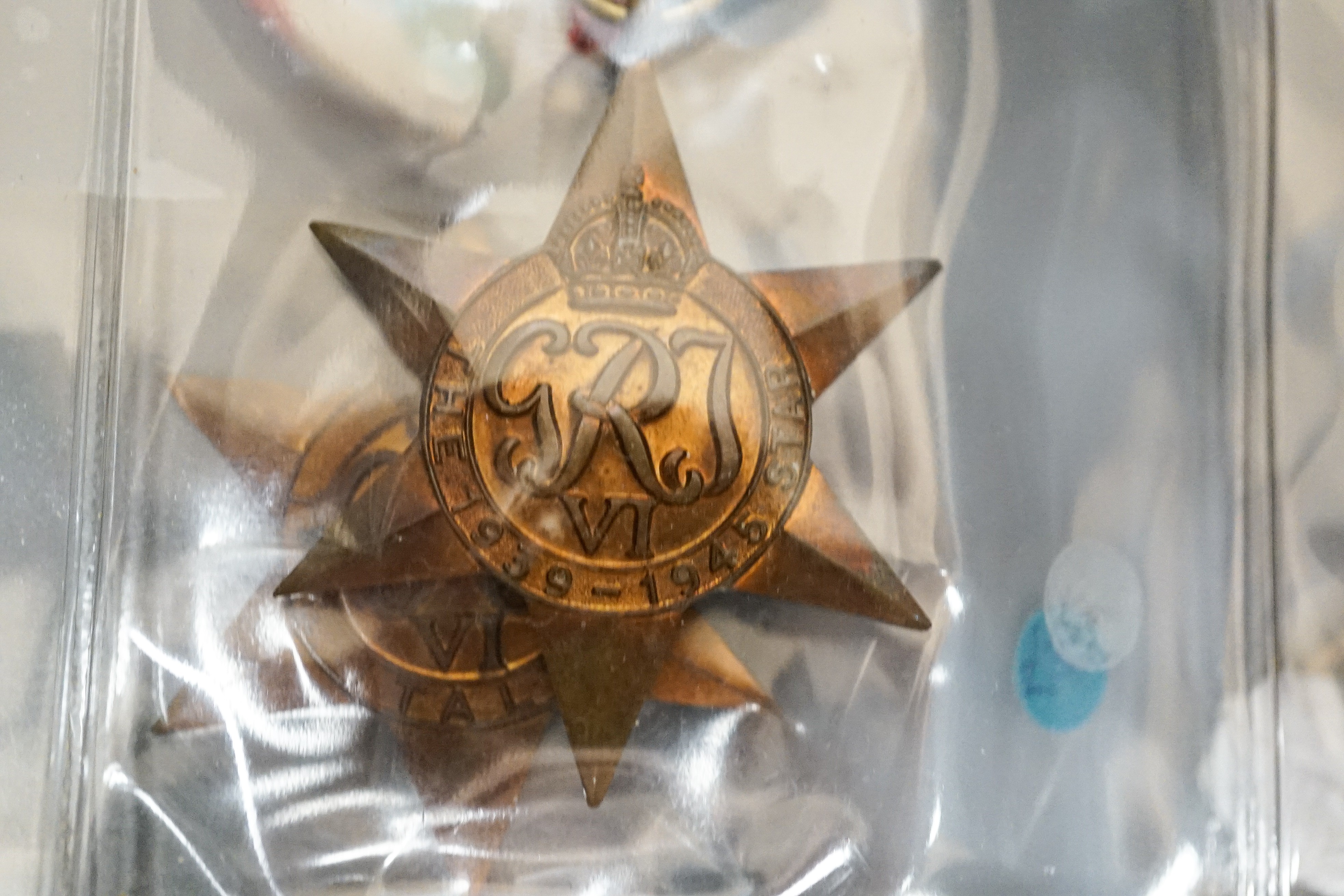 Fifteen unnamed WW2 medals to include Aircrew Europe star, 1939-1945 star (two), the Africa star, the Pacific, the Burma star, The Italy star (two), the Defence medal (two), France and Germany star, Canadian silver Defen